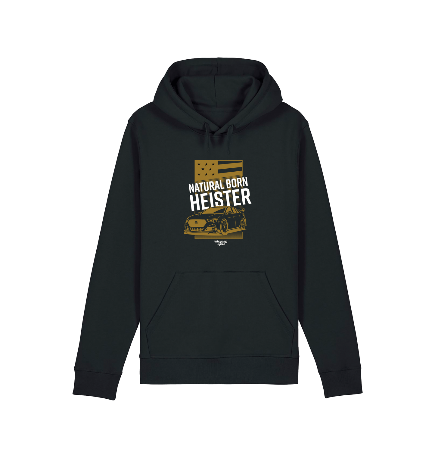 Black Printed Hoody Front
