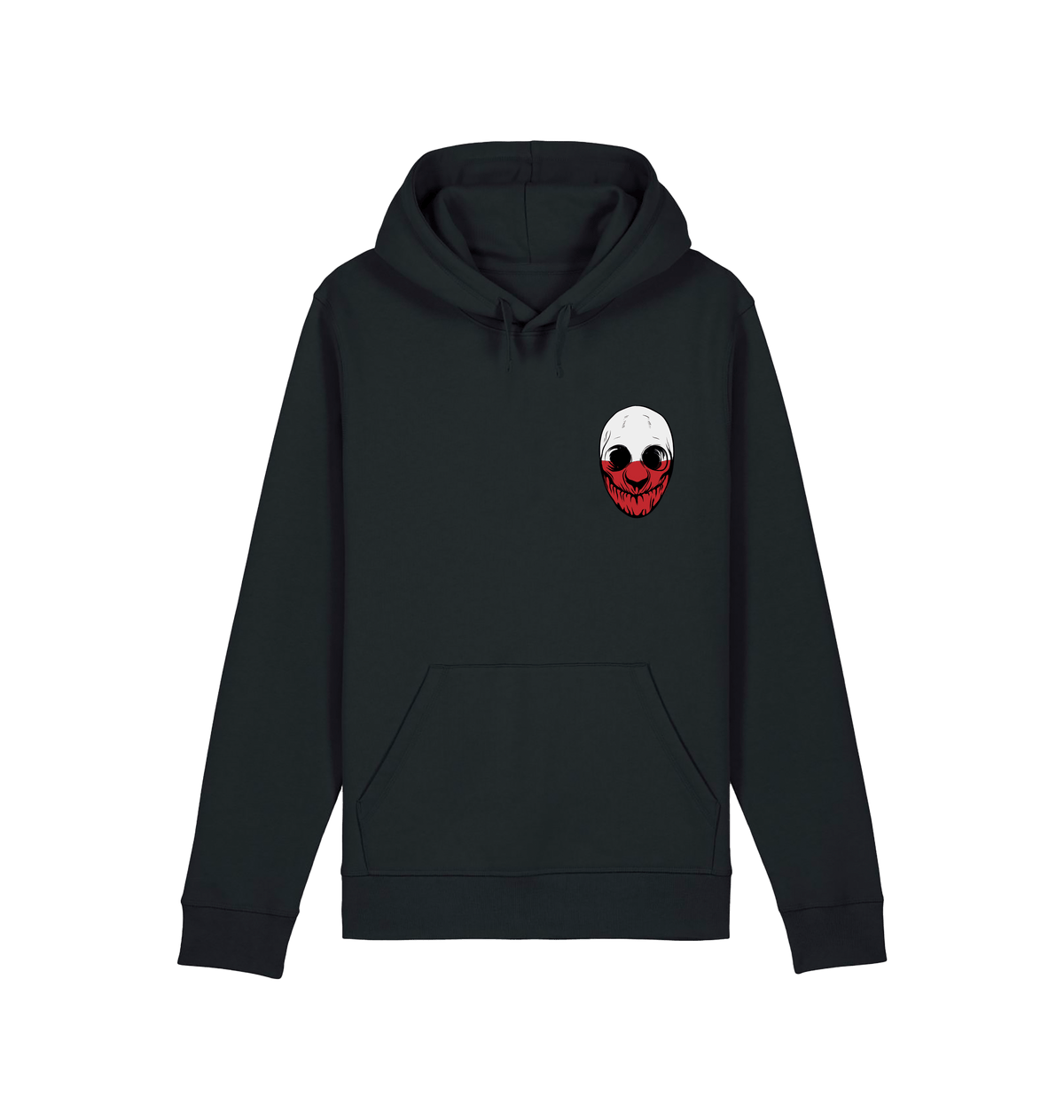 Black Printed Hoody Front