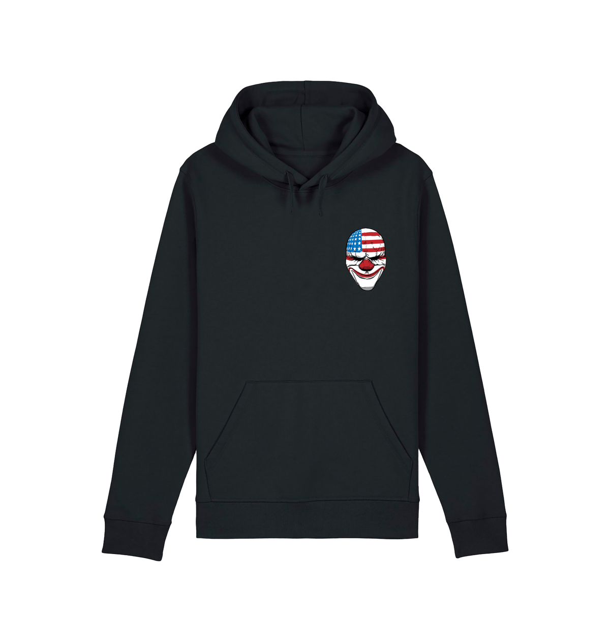 Black Printed Hoody Front