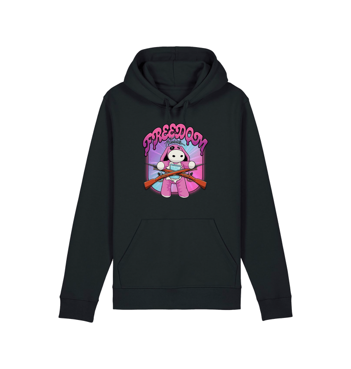 Black Printed Hoody Front